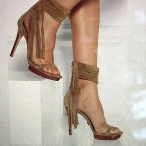Michael Kors Daphne Genuine Suede Fringe Stiletto Heels